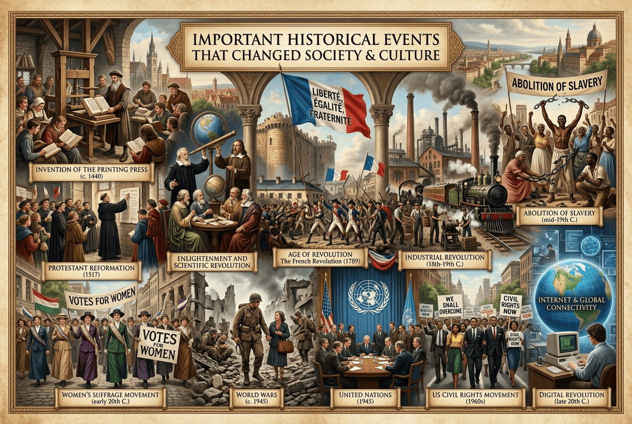 Important Historical Events That Changed Society and Culture
